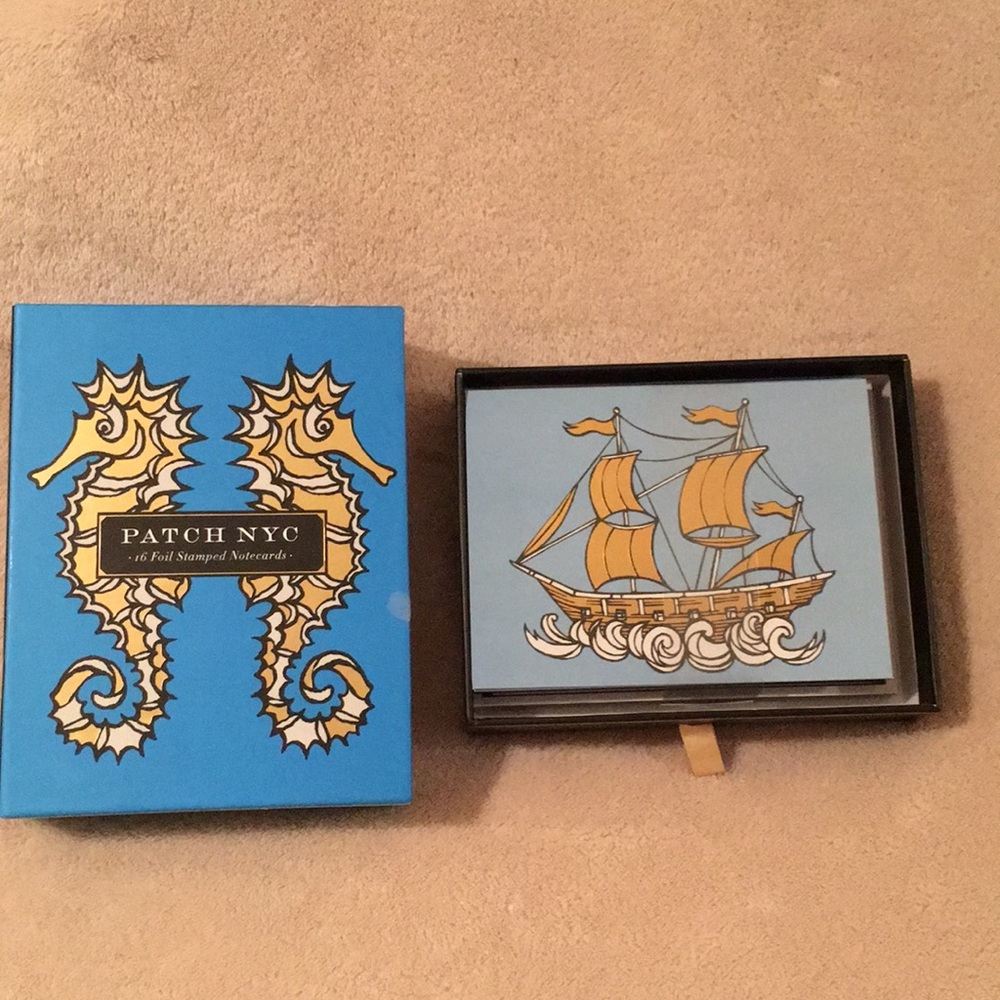 Patch NYC Ocean Sea Themed Foil Stamped Notecards - Picture 3 of 7